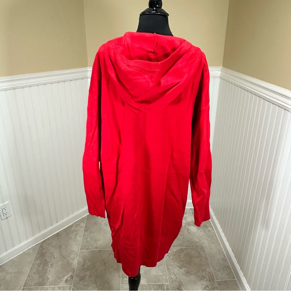 Michael Kors Red sweater dress with hood, size Large - Picture 11 of 16